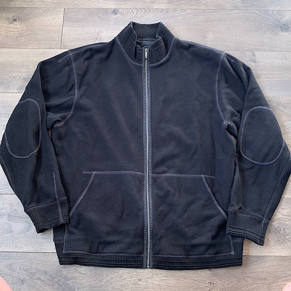 Tommy Bahama Men’s Full Zip Sweater Black Large